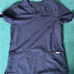 Figs Navy Blue Scrub Top